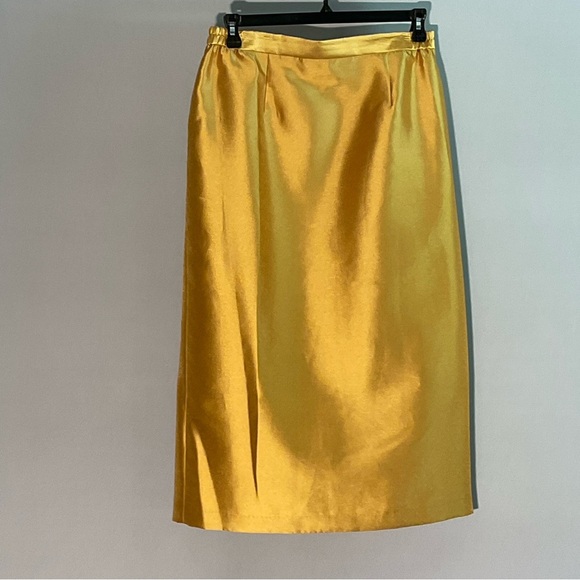 Nina Massini Gold Sz 14 3 Piece Church Suit with Rhinestone Button Elastic Waist - Picture 14 of 16